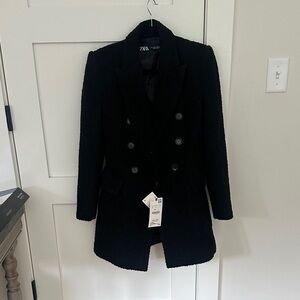 Zara Black Double-Breasted Blazer